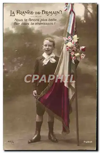 Cartes postales La France De Demain Enfant Drapeau