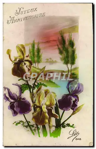 Cartes postales Joyeux Anniversaire Fleurs
