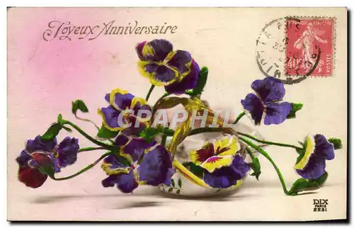 Cartes postales Joyeux Anniversaire Fleurs