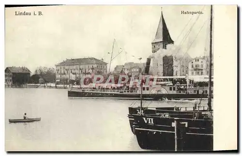 Ansichtskarte AK Lindau Hafenpartie Bateaux