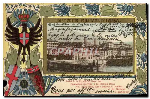 Cartes postales Distretto Militare D'Ivrea Militaria Lion Aigle