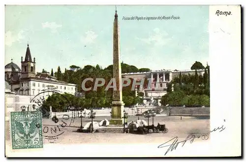 Cartes postales Roma Piazza Del Popolo E ingresso Del Monte Pincio