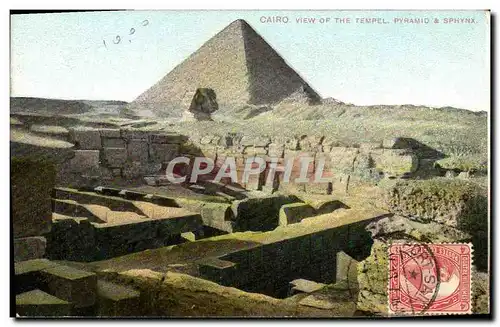 Cartes postales Cairo View Of The Tempel Pyramid Sphynx