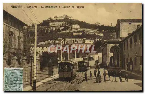 Ansichtskarte AK Firenze Contorni Domenico e Collina di Fiesole Tramway