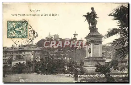 Cartes postales Genova Piazza Principe Col Monumento al Duca Di Galliea