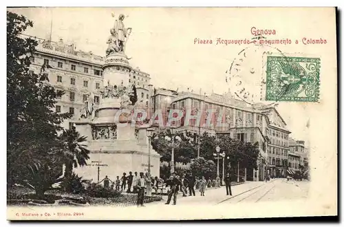 Ansichtskarte AK Genova Piazza Acquaverde e monumento a Colombo