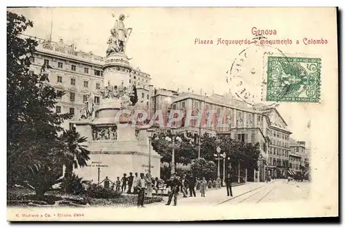 Cartes postales Genova Piazza Acquaverde e monumento a Colombo