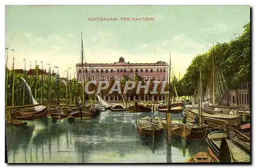 Cartes postales Rotterdam Postkantoor Bateaux