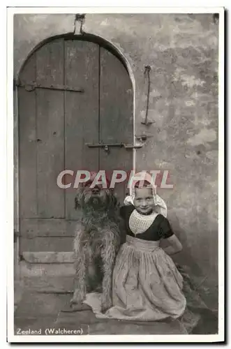 Ansichtskarte AK Zeeland walcheren Enfant Chien Folklore