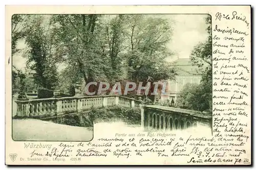 Cartes postales Wurzburg Partie aus dem Kgl Hofgarten