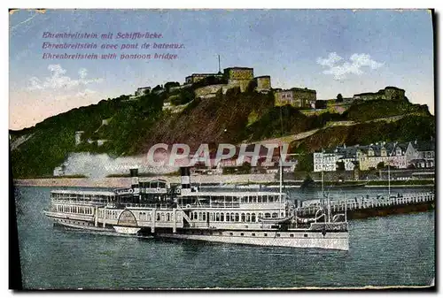 Cartes postales Ehrenbreitstein mit Schiffbrucke Bateau