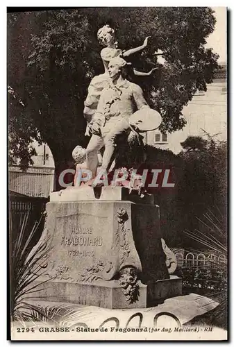 Cartes postales Grasse Statue de Fragonard