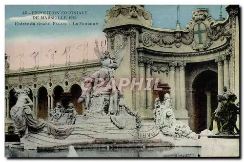 Ansichtskarte AK Exposition Coloniale De Marseille Paris 1922 Entree du grand palais La fontaine