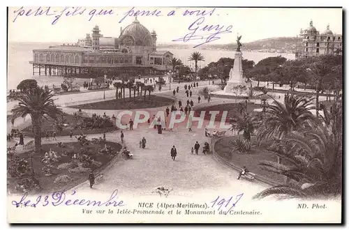 Ansichtskarte AK Nice Vue Sur la Jetee Promenade et le Monument du centenaire