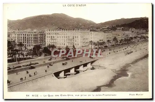 Ansichtskarte AK Nice La quai des Etats Unis vue prise de la jetee promenade