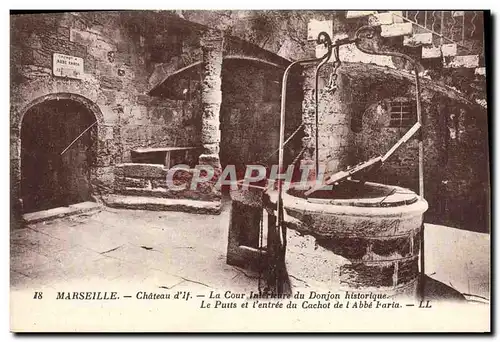 Ansichtskarte AK Marseille Chateau La Cour Interieur du Donjon Le puits et l&#39entree du cachot de l&#39abbe Far