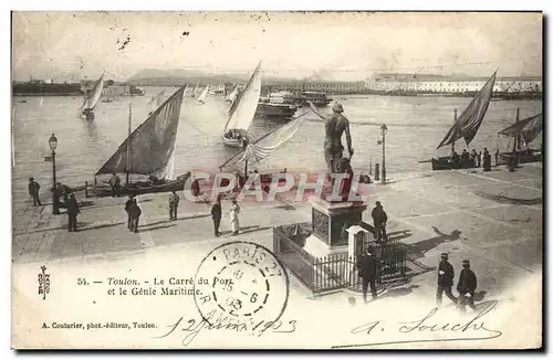 Cartes postales Toulon Le Carre du Port et le genie maritime Bateaux