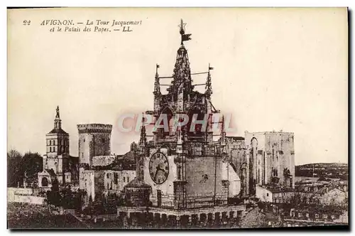 Cartes postales Avignon La Tour Jacquemart et le Palais des Papes