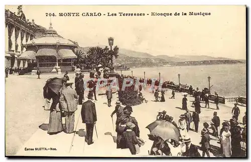 Cartes postales Monte Carlo Casino Les Terrasses Kiosque de la Musique