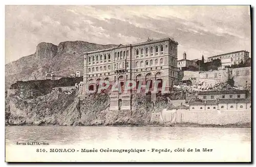 Cartes postales Monaco Musee Oceanographique Facade Cote de la mer