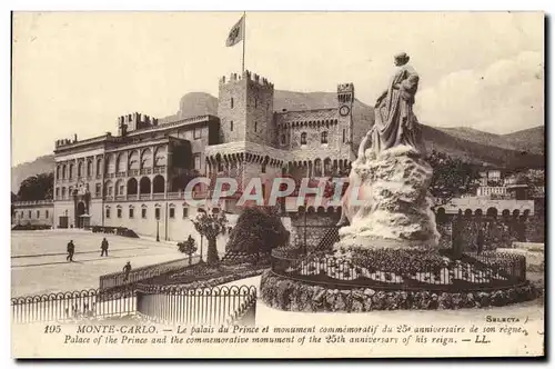 Cartes postales Monte Carlo Le Palais du Prince et Monument Commemoratif