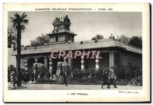 Cartes postales Exposition Coloniale Internationale De Paris 1931 Inde Francaise Elephant