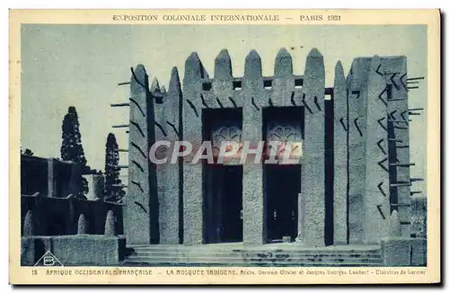 Cartes postales Exposition Coloniale Internationale De Paris 1931 Afrique Occidentale Francaise Mosquee indigene