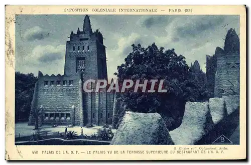 Cartes postales Exposition Coloniale Internationale De Paris 1931 Palais de l&#39AOF Le palais vu de la terrasse