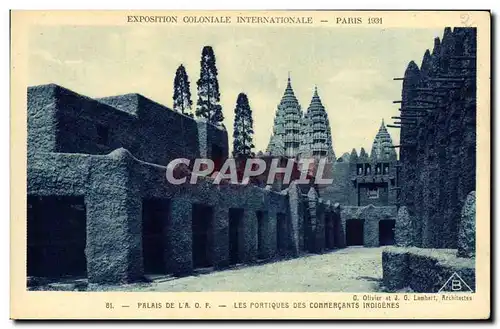 Cartes postales Exposition Coloniale Internationale De Paris 1931 Palais de l&#39AOF Les portiques des commercan