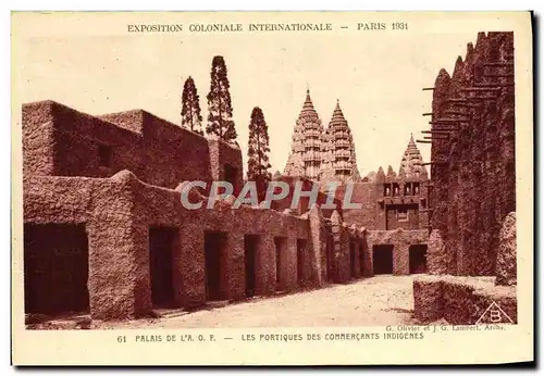 Cartes postales Exposition Coloniale Internationale De Paris 1931 Palais de l&#39AOF Les portiques des commercan