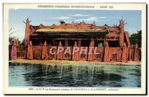 Cartes postales Exposition Coloniale Internationale De Paris 1931 AOF Le restaurant indigene