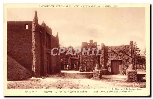 Cartes postales Exposition Coloniale Internationale Paris 1931 Reconstitution du village indigene Les tapis ivor