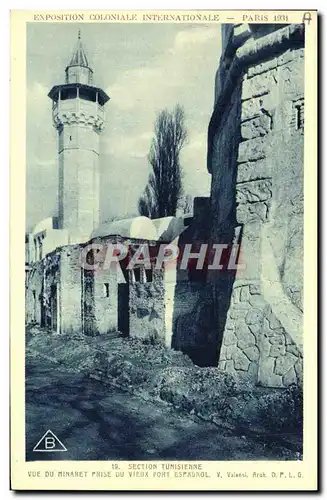 Cartes postales Exposition Coloniale Internationale Paris 1931 Vue du minaret prise du vieux port espagnol