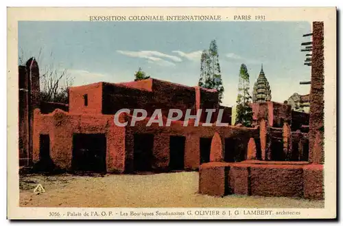 Ansichtskarte AK Exposition Coloniale Internationale Paris 1931 Palais de l&#39AOF Les boutiques soudanaises