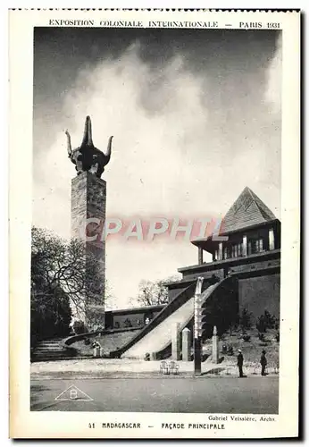 Ansichtskarte AK Exposition Coloniale Internationale Paris 1931 Madagascar Facade principale