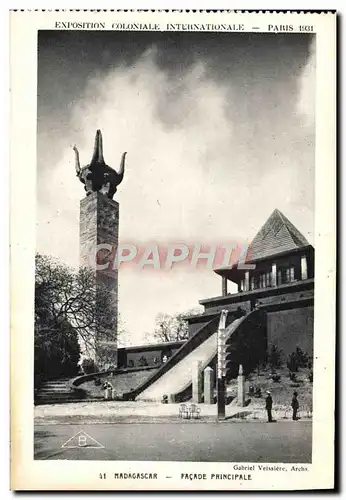 Cartes postales Exposition Coloniale Internationale Paris 1931 Madagascar Facade principale