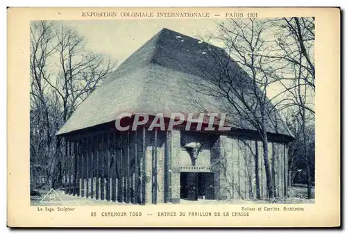 Ansichtskarte AK Exposition Coloniale Internationale Paris 1931 Cameroun Togo Entree du pavillon de la chasse