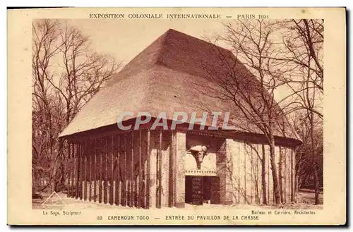 Cartes postales Exposition Coloniale Internationale Paris 1931 Cameroun Togo Entree du pavillon de la chasse