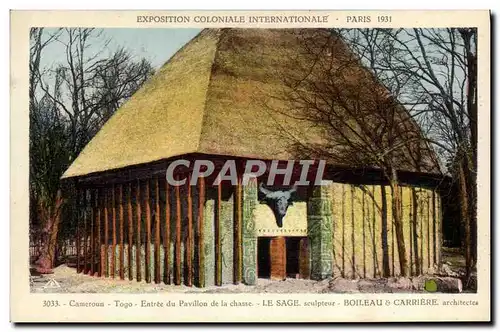 Cartes postales Exposition Coloniale Internationale Paris 1931 Cameroun Togo Entree du pavillon de la chasse