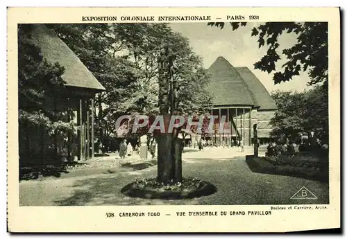 Ansichtskarte AK Exposition Coloniale Internationale Paris 1931 Cameroun Togo Vue d&#39ensemble du grand pavillon