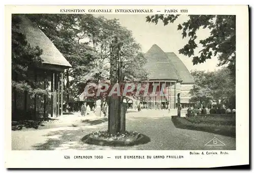 Ansichtskarte AK Exposition Coloniale Internationale Paris 1931 Cameroun Togo Vue d&#39ensemble du grand pavillon