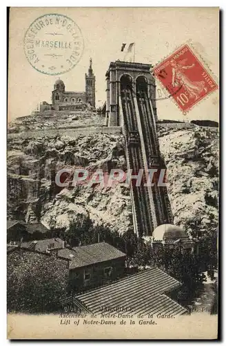 Cartes postales Marseille Ascenseur De Notre Dame De La Garde Lift Of Notre Dame De La Garde