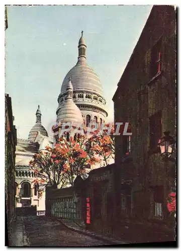 Cartes postales Paris En Flanant Montmartre La Basilique Vue De La Rue Du Chevalier De La Barre