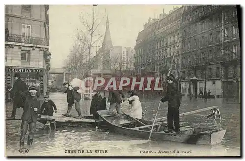 Cartes postales Crue De La Seine Paris Avenue d&#39Aumesnil Daumesnil