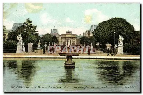 Ansichtskarte AK Paris Le Petit Bassin Du Tuileries Et l&#39Arc De Triomphe Du Carrousel