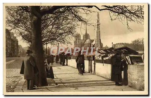 Ansichtskarte AK Paris En Flanant Le Quai De La Tournelle Vers Notre Dame Bouquinistes