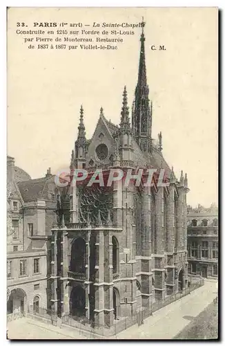 Cartes postales Paris La Sainte Chapelle Construit Sur l&#39Ordre De St Louis