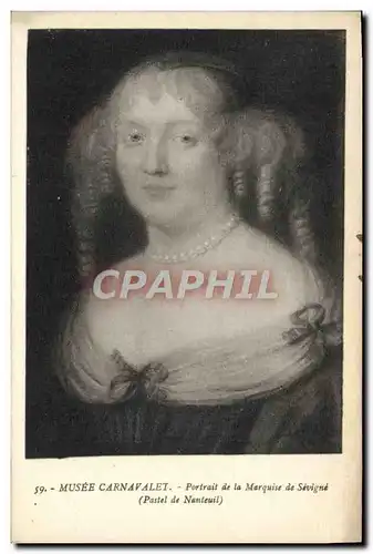 Cartes postales Musee Carnavalet Portrait De La Marquise De Sevigne Pastel de Nanteuil