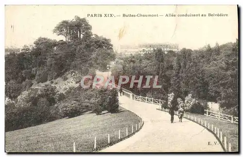 Ansichtskarte AK Paris Buttes Chaumont Allee Conduisant Au Belvedere