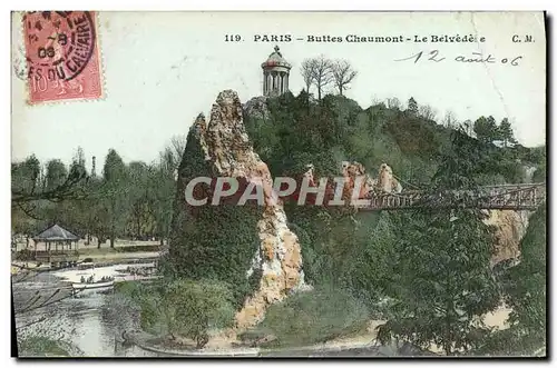 Cartes postales Paris Buttes Chaumont Le Belvedere